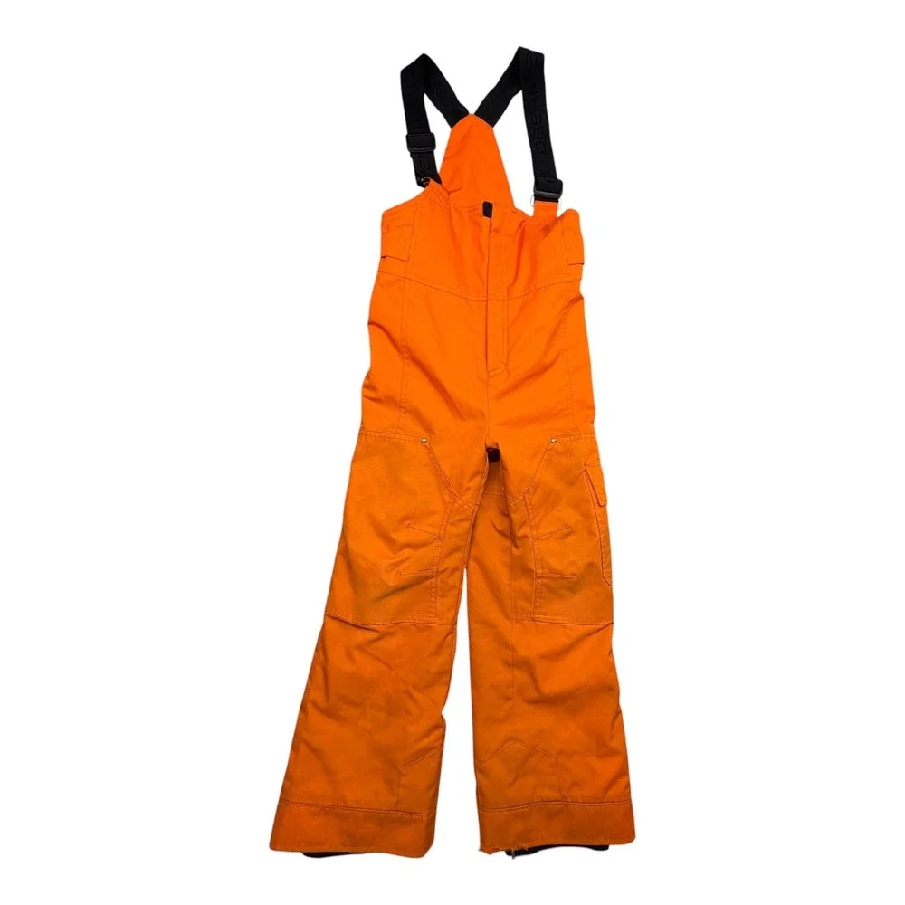 Obermeyer Kids Orange I-Grow Bib Snow Pants Size 7 Adjustable Ski Snowboard Bibs